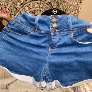 Medium wash blue jean shorts